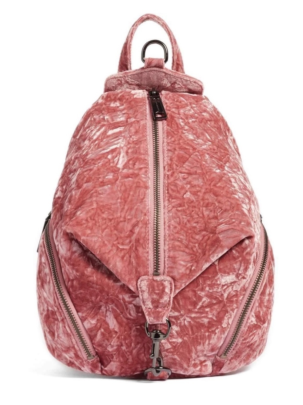 REBECCA MINKOFF MEDIUM VELVET JULIAN PINK BACKPACK $245 Travel Organizer Purse - Picture 1 of 14